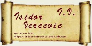 Isidor Verčević vizit kartica